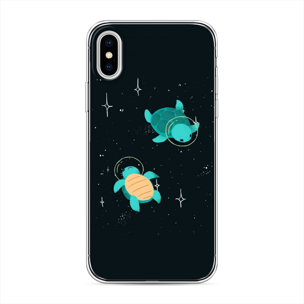 

Чехол Awog на Apple iPhone XS (10S) / Айфон XS (10S) "Черепашки космонавты", Разноцветный, 11850-4