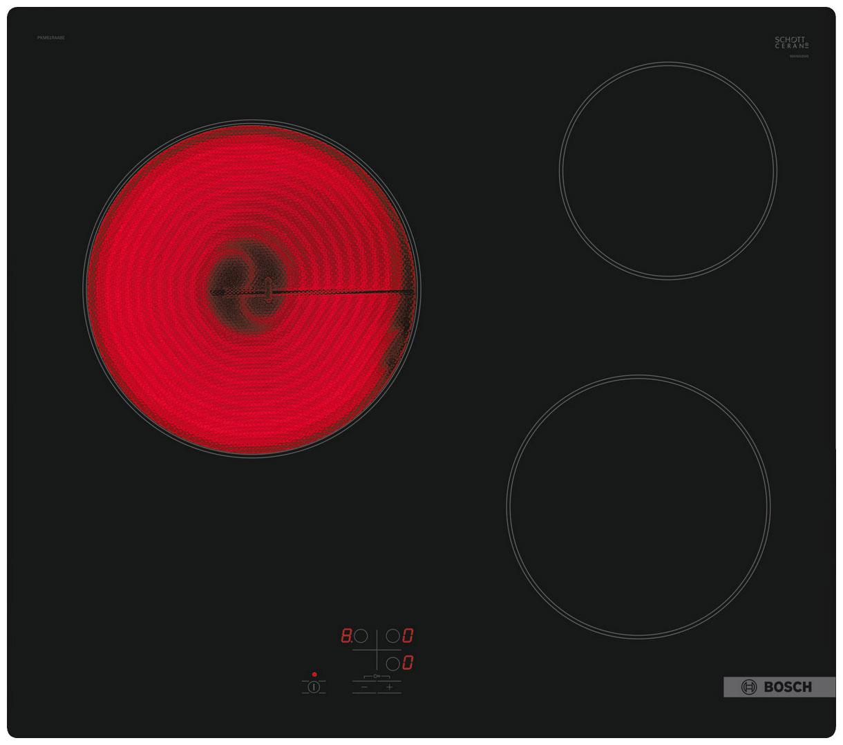 фото Встраиваемая варочная панель электрическая bosch serie 2 pkm61raa8e black