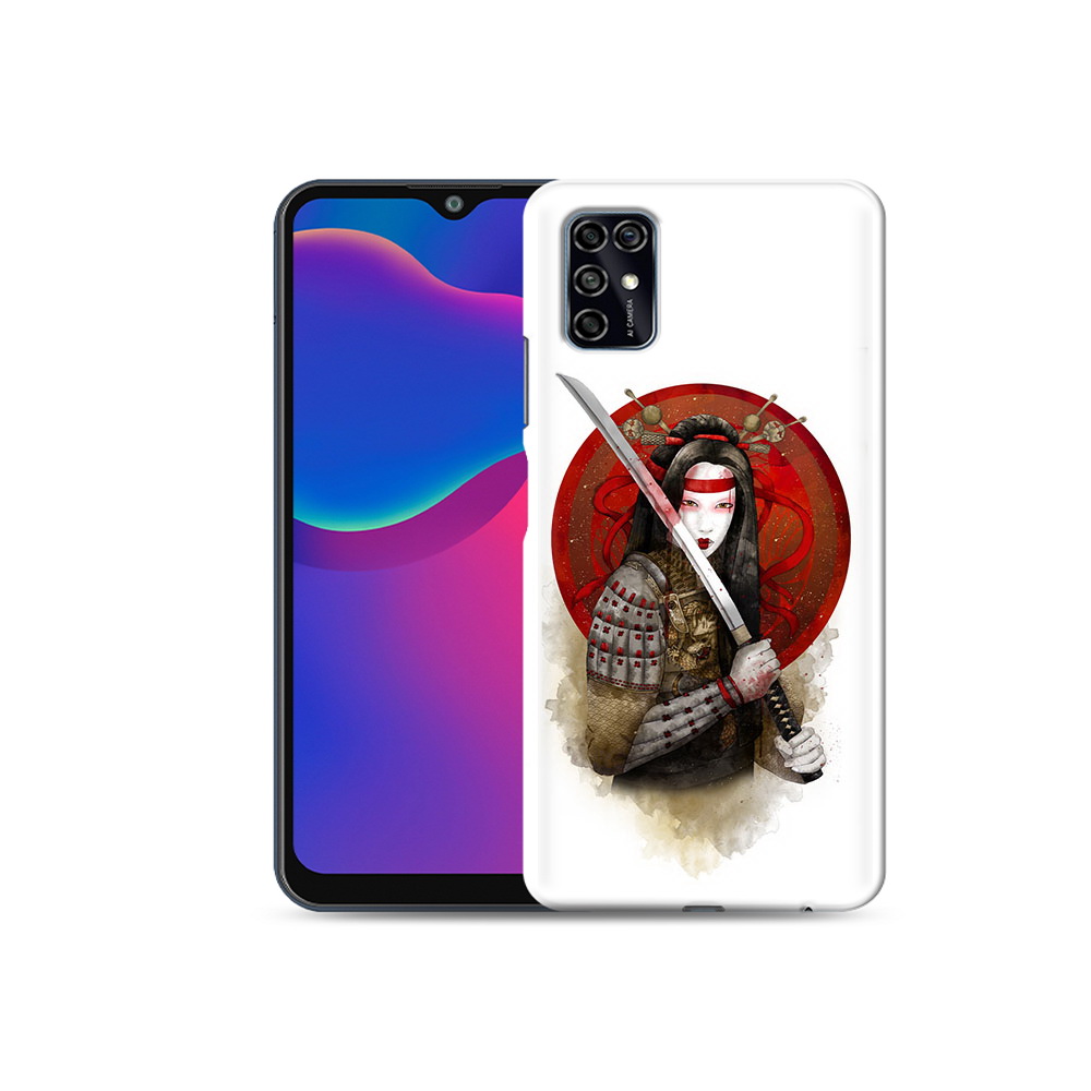 

Чехол MyPads Tocco для ZTE Blade V2020 Smart рисованная девушка с катаной, Прозрачный, Tocco