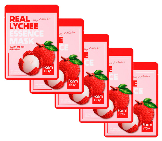 

Маска для лица FarmStay С экстрактом Личи 5шт 23 мл, FarmStay_Real_Lychee_Essence_Mask