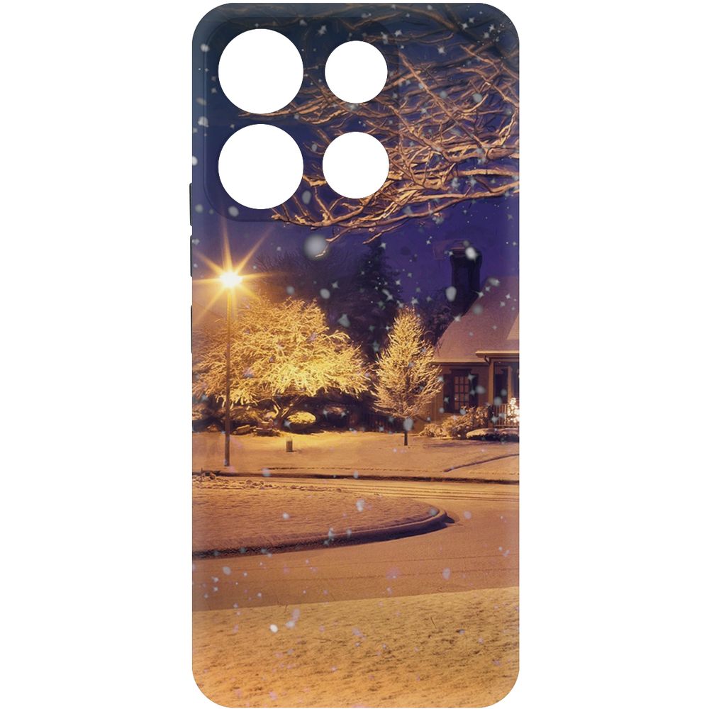 

Чехол-накладка Krutoff Soft Case Зимняя сказка для ITEL A60s черный