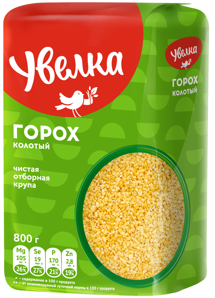 

Горох шлифованный колотый Увелка 800гр