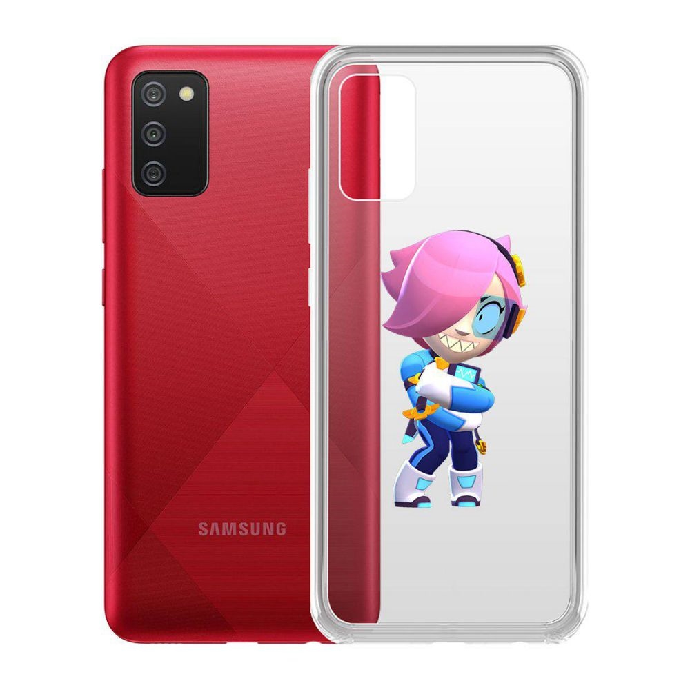 

Чехол-накладка Brawl Stars-Колетт Навигатор для Samsung Galaxy A02s (A025), Прозрачный