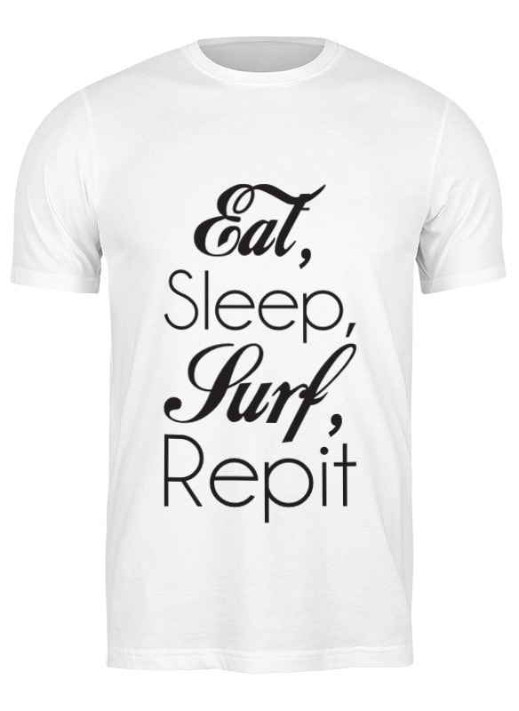 

Футболка женская Printio Eat, sleep, surf, repit белая XL, Белый, Eat, sleep, surf, repit