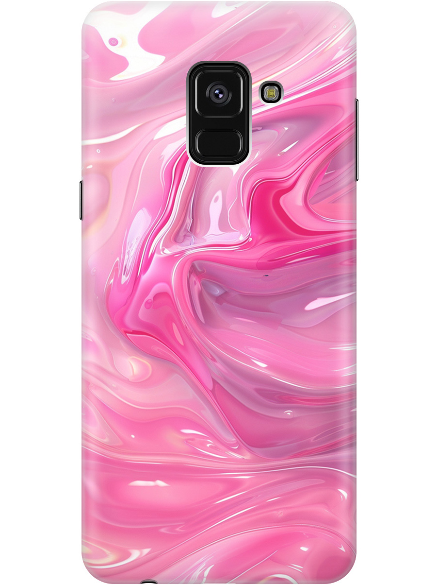 

Силиконовый чехол на Samsung Galaxy A8+ (2018) с принтом "Розовые волны", Прозрачный;розовый, 716847631