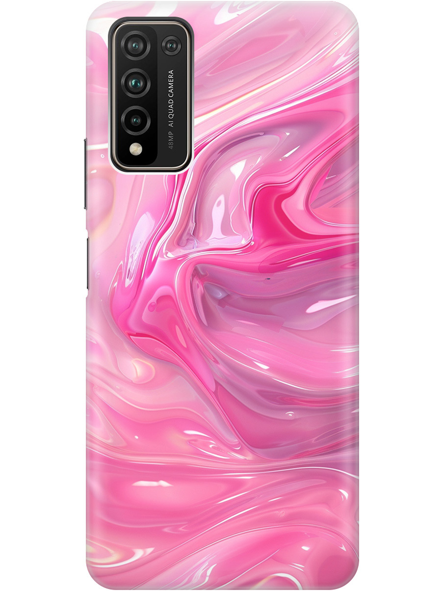 

Силиконовый чехол на Honor 10x Lite с принтом "Розовые волны", Прозрачный;розовый, 723565531