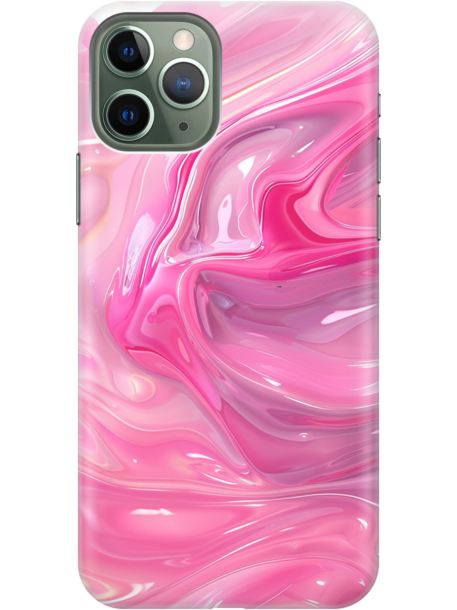 

Силиконовый чехол на Apple iPhone 11 Pro с принтом "Розовые волны", Прозрачный;розовый, 721799631