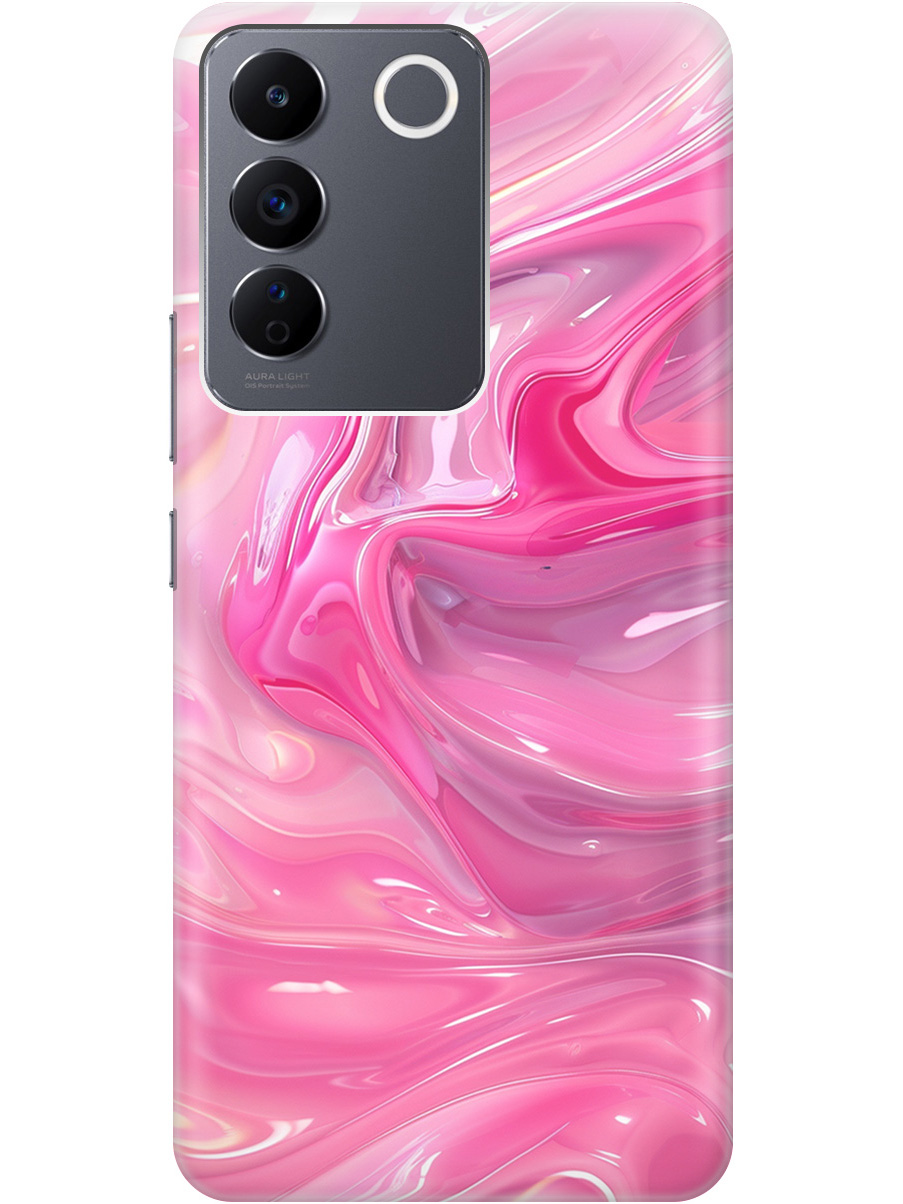 

Силиконовый чехол на Vivo V27e с принтом "Розовые волны", Прозрачный;розовый, 768743031