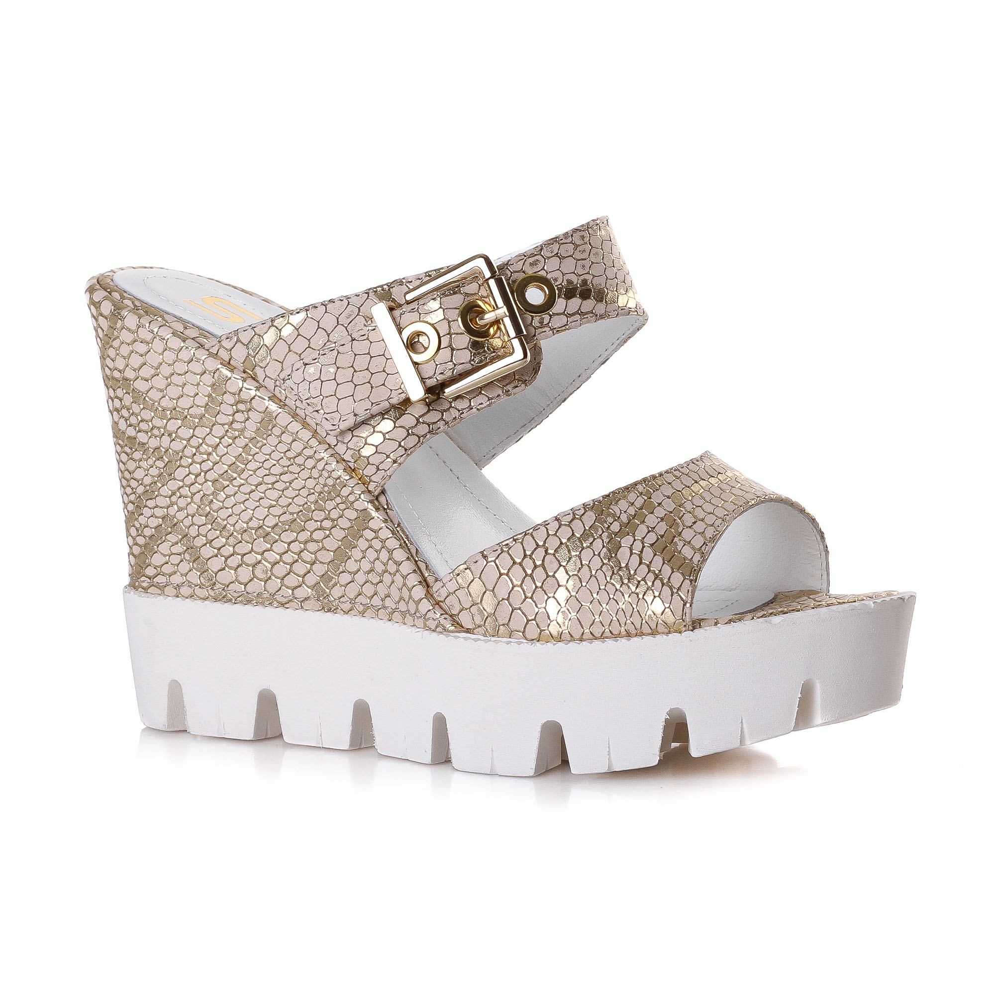 

Сабо женские Shoes Market 25-15-613-1-B47 золотистые 38 RU, 25-15-613-1-B47