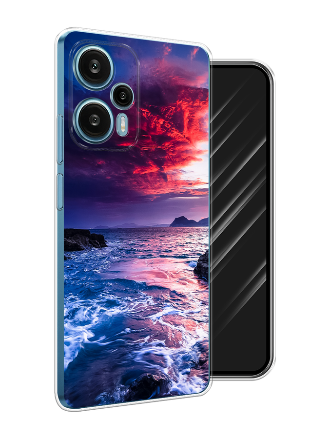 

Чехол Awog на Xiaomi Redmi Note 12 Turbo, Poco F5 "Волны 1", Розовый;синий, 318750-1