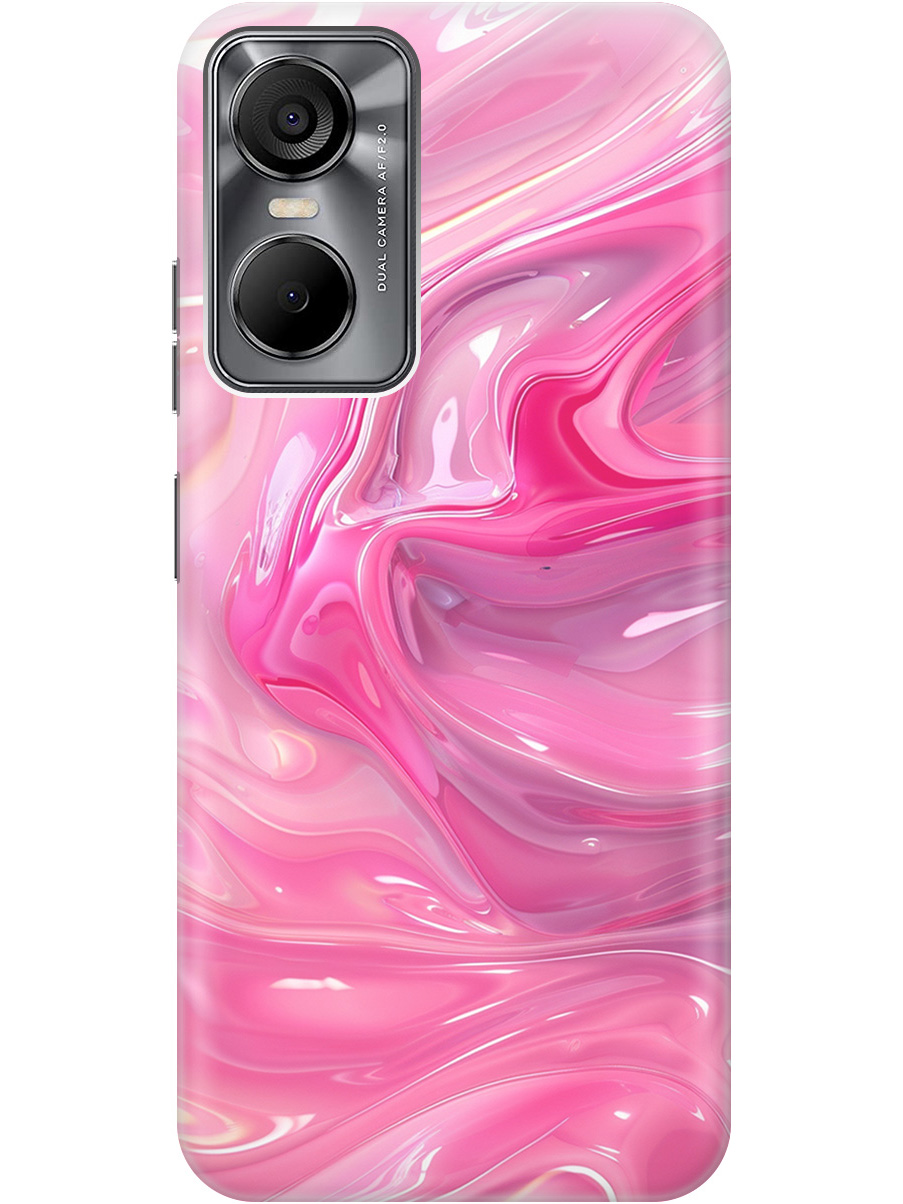 

Силиконовый чехол на Tecno Pop 6 Pro с принтом "Розовые волны", Прозрачный;розовый, 757013031