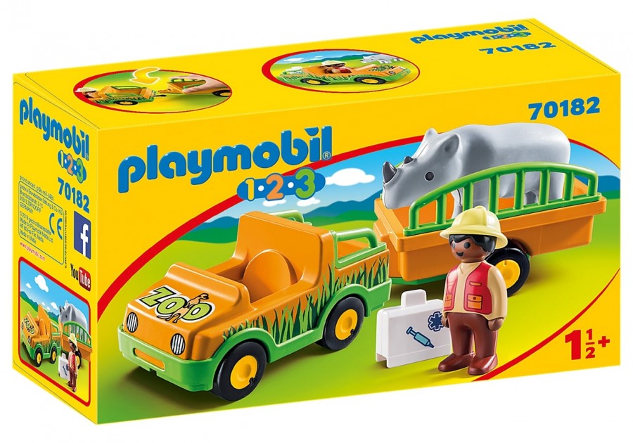 

Конструктор Playmobil Автомобиль зоопарка с носорогом 70182