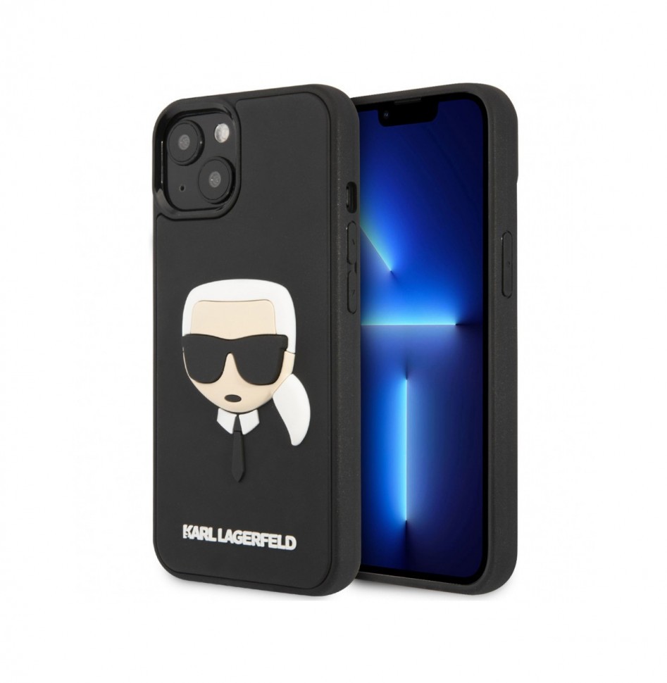 Чехол Karl Lagerfeld 3D Rubber Karl's head Hard для iPhone 14 Plus, Черный