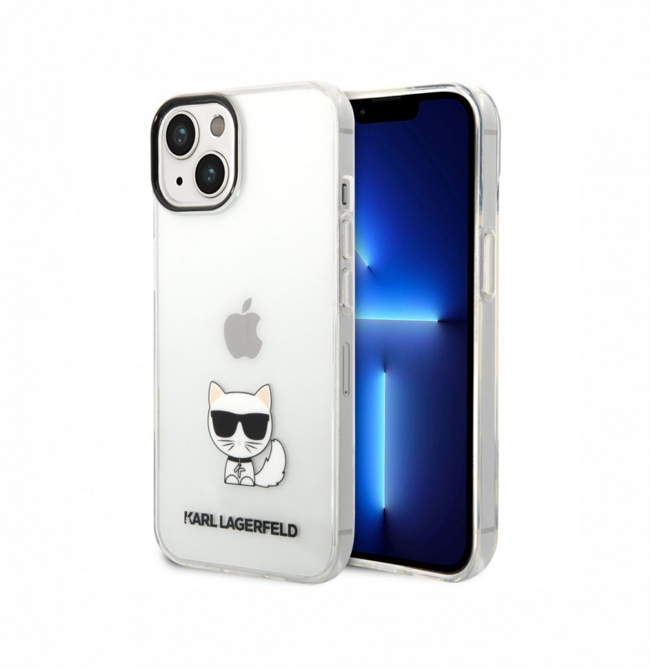 Чехол Karl Lagerfeld PC/TPU Choupette body Hard для iPhone 14 Plus, Прозрачный