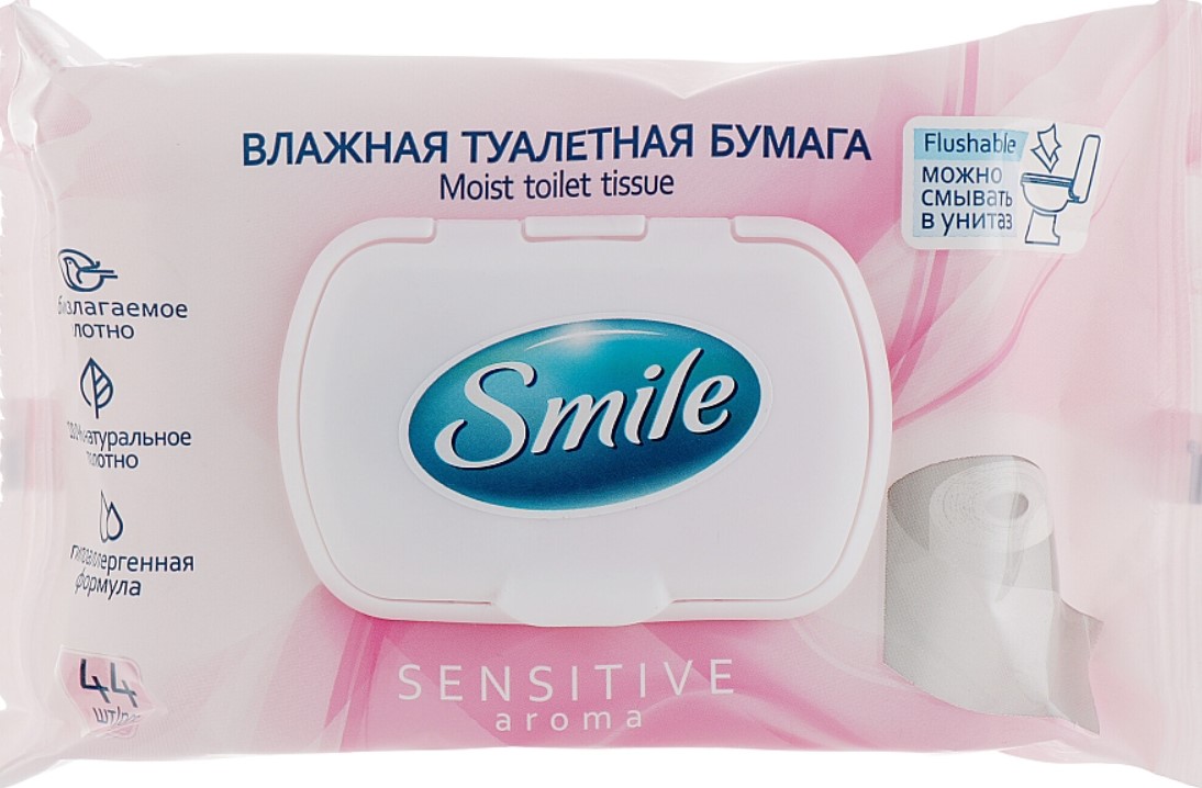Влажная туалетная бумага Smile Sensitive 80402103