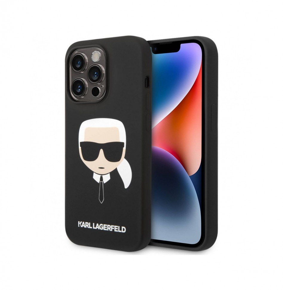 Чехол Karl Lagerfeld Liquid silicone Karl's Head Hard (MagSafe) для iPhone 14 Pro, Черный