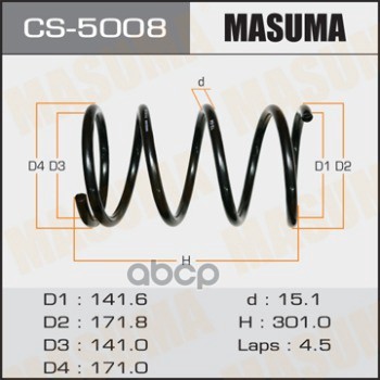 

Пружина Подвески Masuma Cs-5008 Masuma арт. CS-5008