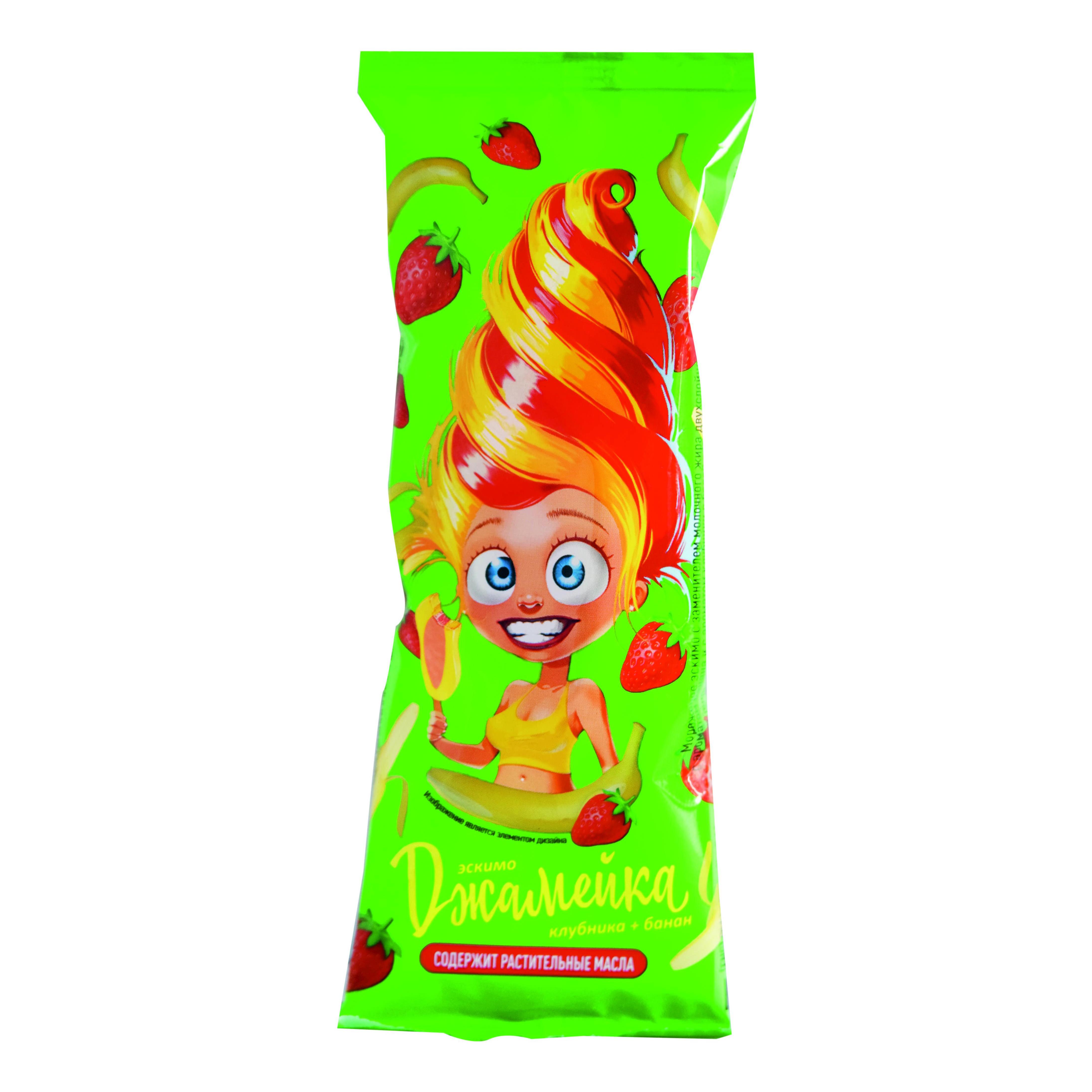 

Мороженое эскимо «Джамейка» с клубникой и бананом, 70 г