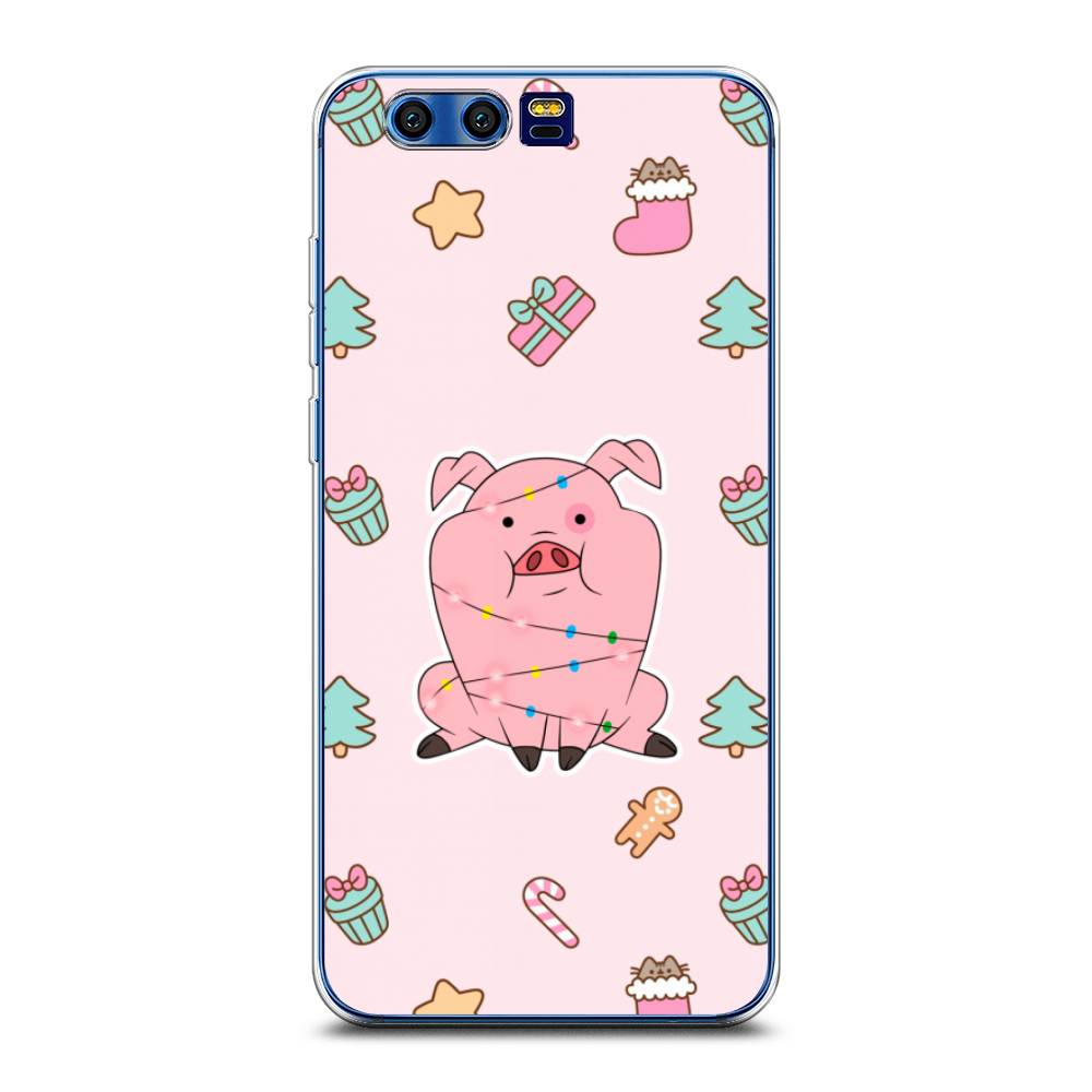 

Чехол на Honor 9 "Розовая свинка", Розовый;зеленый, 62450-5
