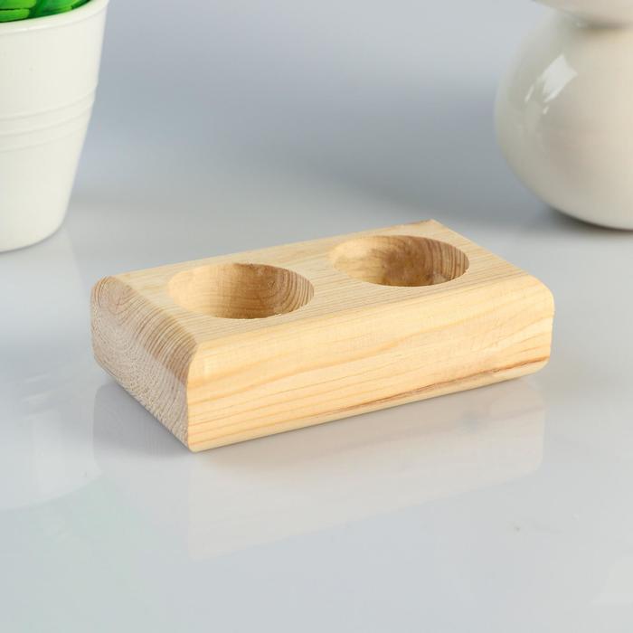 

Подсвечник Дарим Красиво деревянный под 2 свечи Прямоугольный 11х6х3 см, 2 штуки, Бежевый