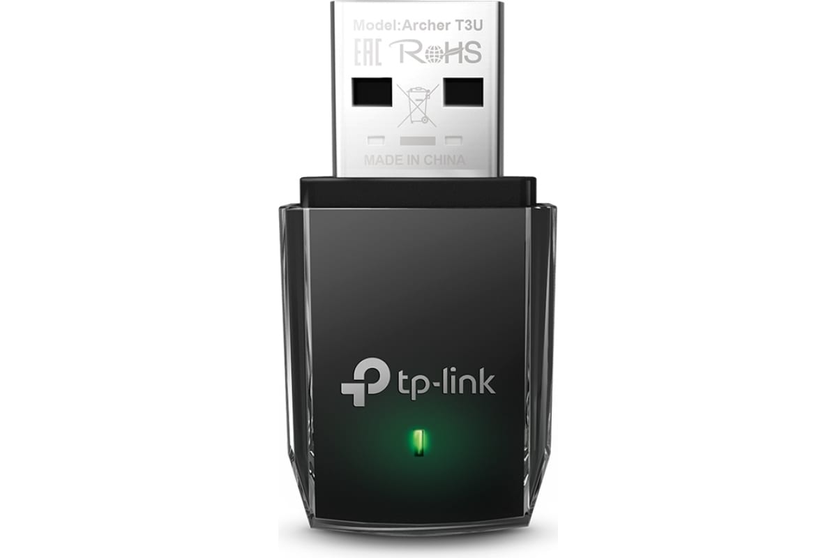 

Wi-Fi-адаптер TP-Link Archer T3U USB 3.0; 5/2.4 ГГц; 867/400 Мбит/с, Черный