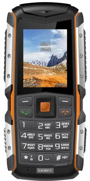 

Сотовый телефон TEXET TM-513R Black Orange (сертификат пыле/влаго защиты IP67)