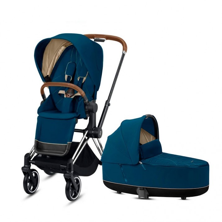 

Коляска 2 в 1 Cybex PRIAM III Mountain Blue шасси Chrome Brown, III-MB-RG-2v1
