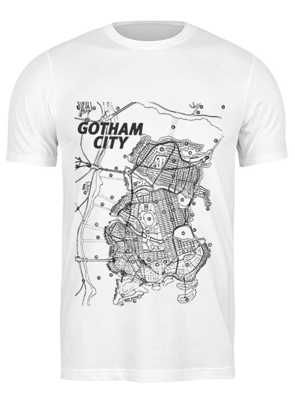 

Футболка мужская Printio Gotham city map белая M, Белый, Gotham city map