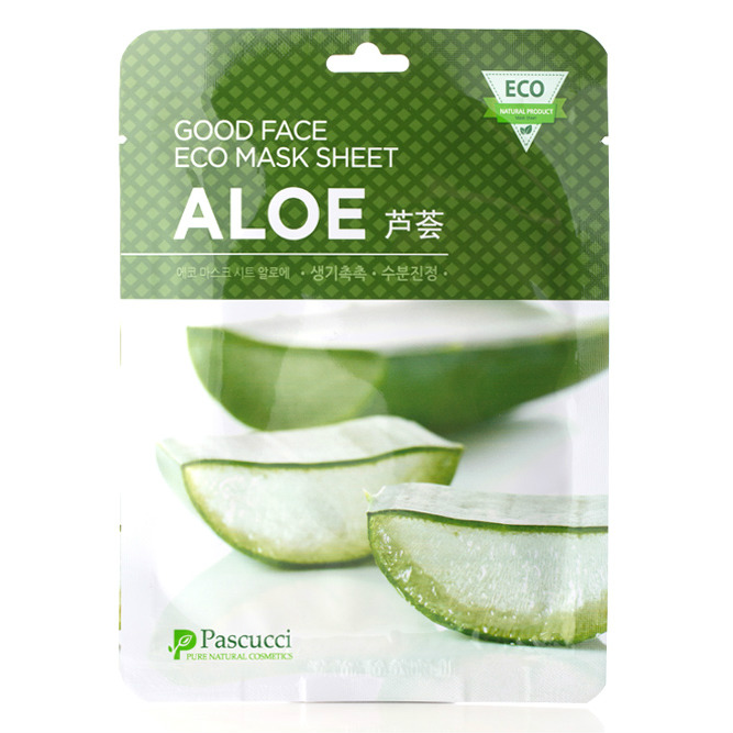 Маска с экстрактом алоэ Amicell Pascucci Good Face Eco Mask Sheet Aloe 23мл protein rex батончик с высоким содержанием протеина и экстрактом гуараны мокко