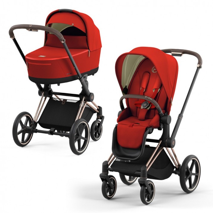 

Коляска 2 в 1 Cybex PRIAM IV Autumn Gold шасси Rocegold, IV-AG-RG-2v1