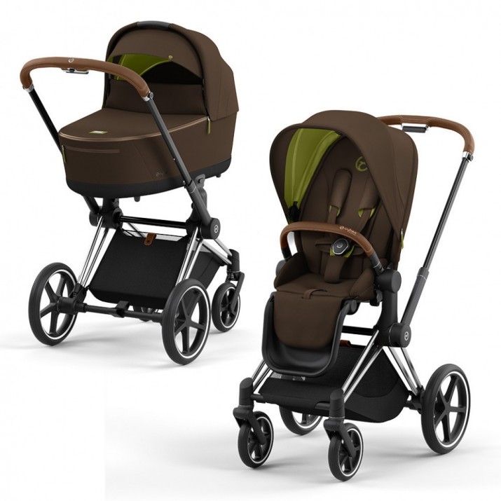 

Коляска 2 в 1 Cybex PRIAM IV Khaki Green шасси Chrome Brown, IV-KG-CBr-2v1