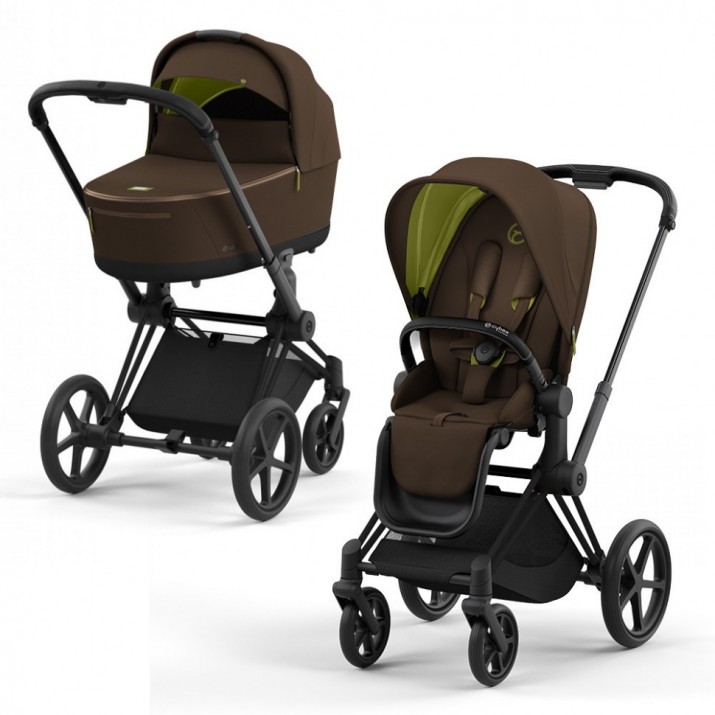 

Коляска 2 в 1 Cybex PRIAM IV Khaki Green шасси Matt Black, IV-KG-MB-2v1