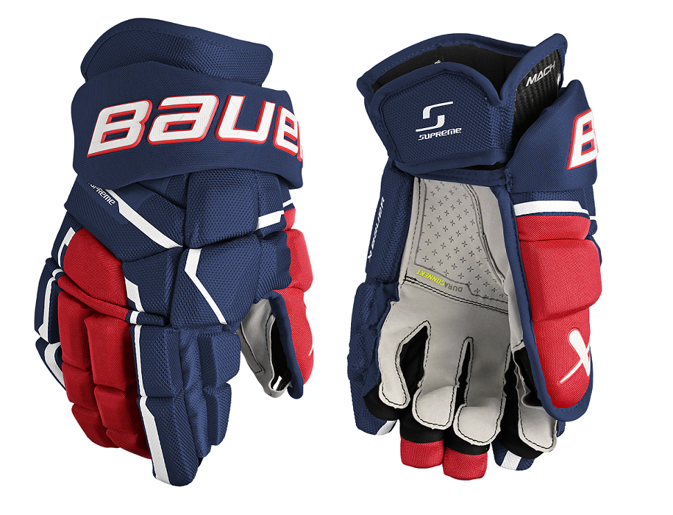 Перчатки хоккейные Bauer S23 Supreme MACH JR 10 Тсинийкраснбел 22990₽