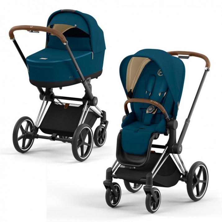 

Коляска 2 в 1 Cybex PRIAM IV Mountain Blue шасси Chrome Brown, IV-MB-CBr-2v1