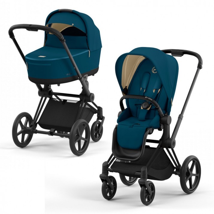 

Коляска 2 в 1 Cybex PRIAM IV Mountain Blue шасси Matt Black, IV-MB-MB-2v1