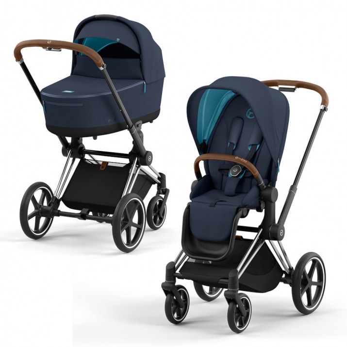 

Коляска 2 в 1 Cybex PRIAM IV Nautical Blue шасси Chrome Brown, IV-NB-CBr-2v1