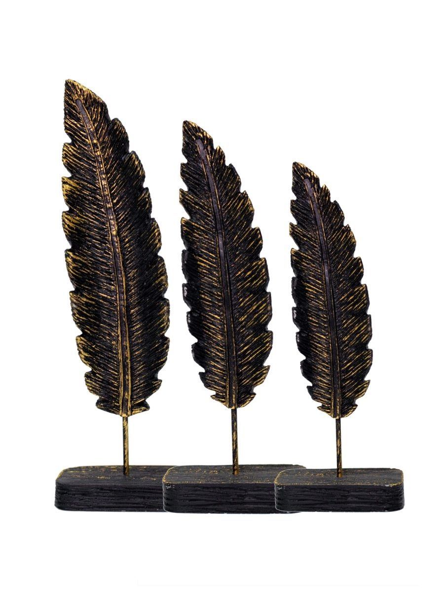 Набор статуэток искусственный камень O.M.S. Collection листья C-0118-Bk