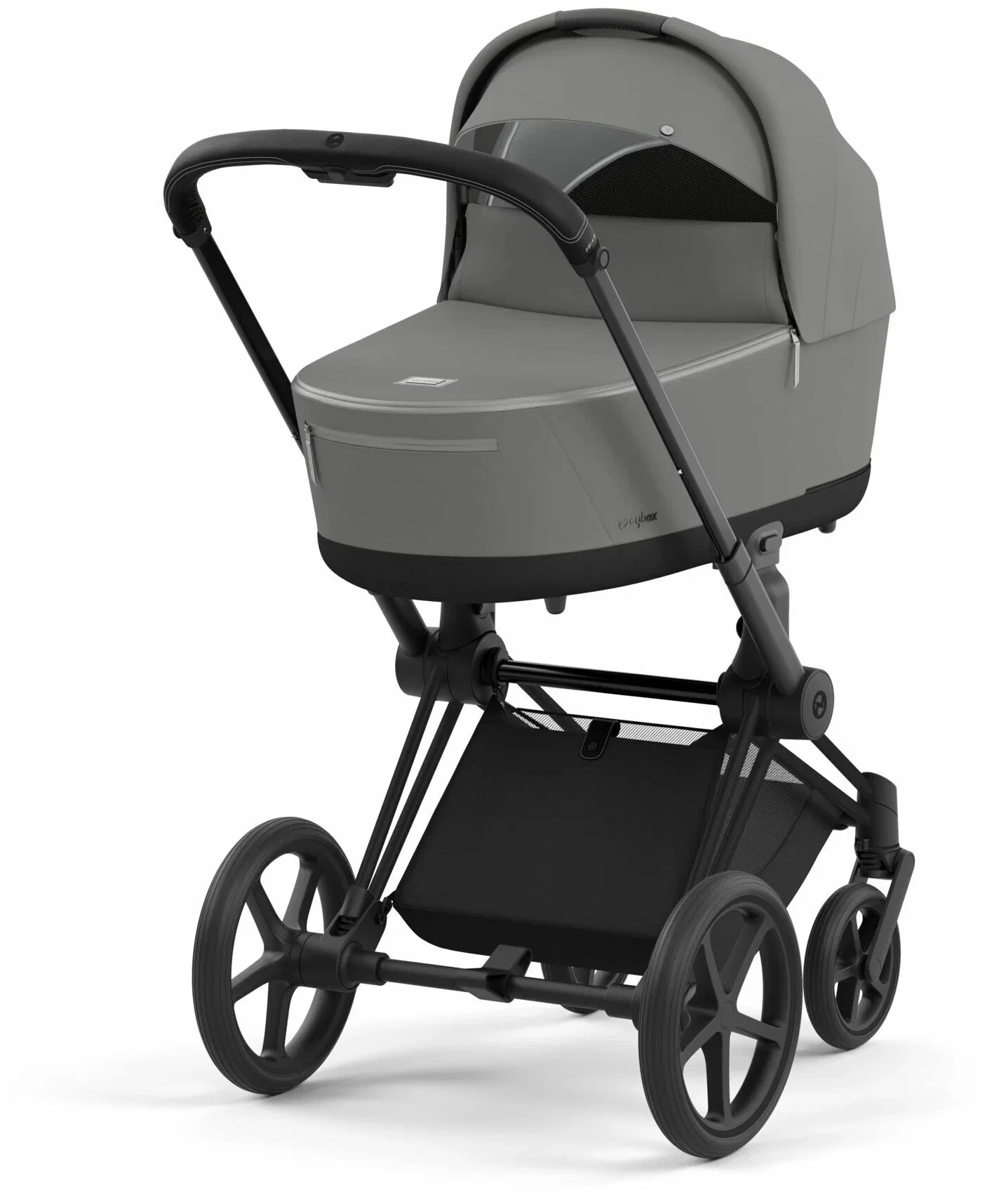 

Коляска 2 в 1 Cybex PRIAM IV Soho Grey шасси Matt Black, IV-SG-MB-2v1