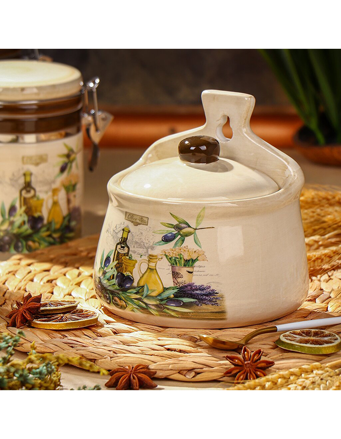 

Банка для сыпучих продуктов с крышкой Daniks Левадия, доломит, 500 мл, 419413]SCT, Бежевый