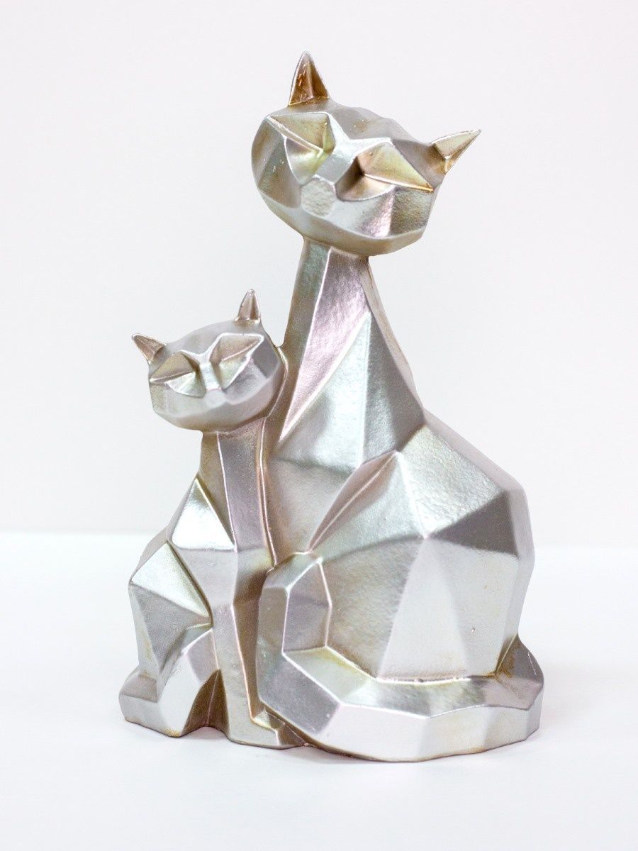 Статуэтка искусственный камень O.M.S. Collection котики C-4025-Slvr