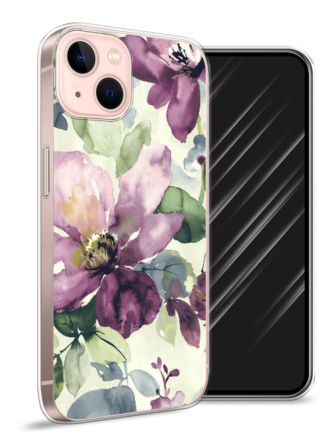 

Чехол Awog на Apple iPhone 13 / Айфон 13 "Сиреневые цветы-акварель", Разноцветный, 14250-10