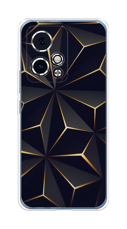 

Чехол на Honor 90 GT "Черные полигоны", Золотистый;черный, 6123450-1