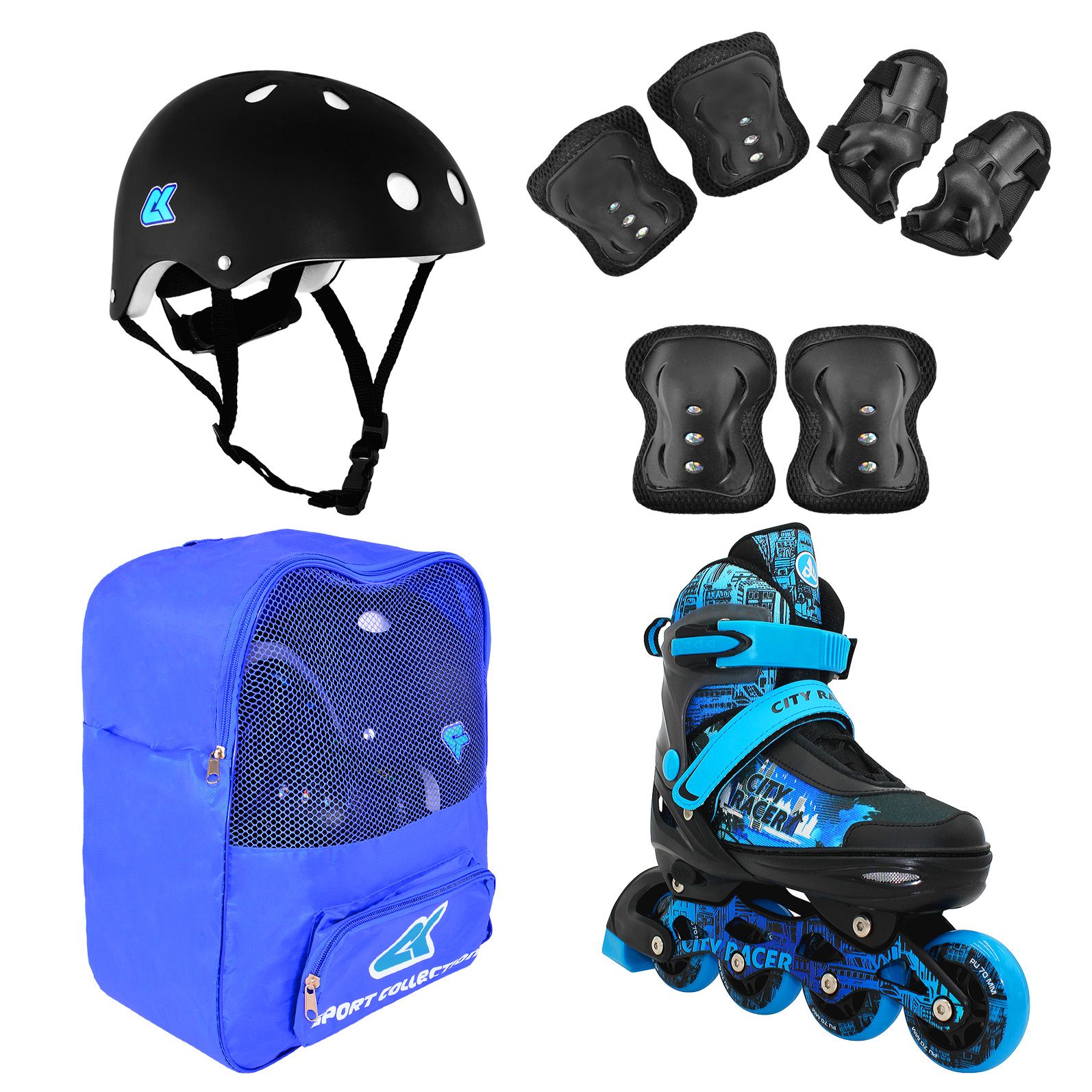 Роликовый комплект Sport Collection Set City Racer Blue M радиоуправляемый катер double horse whale racer 55 см до 20 км ч 7002 blue