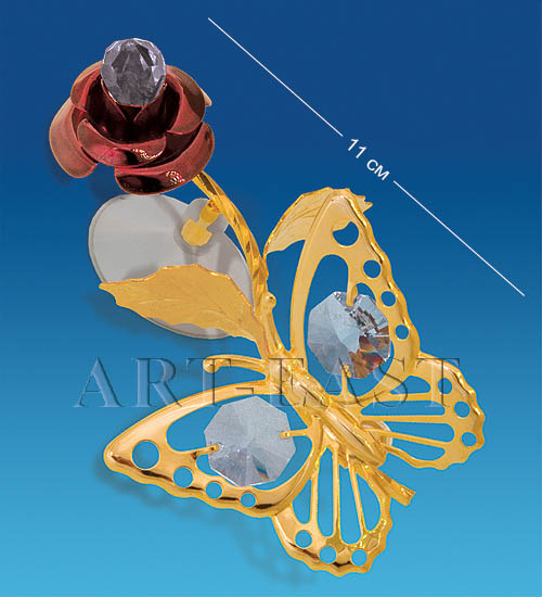 

Фигурка на липучке Бабочка на бордовой розе (Юнион) AR-3053 113-60723, Золотистый