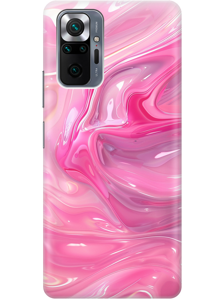 

Силиконовый чехол на Xiaomi Redmi Note 10 Pro с принтом "Розовые волны", Прозрачный;розовый, 725168131