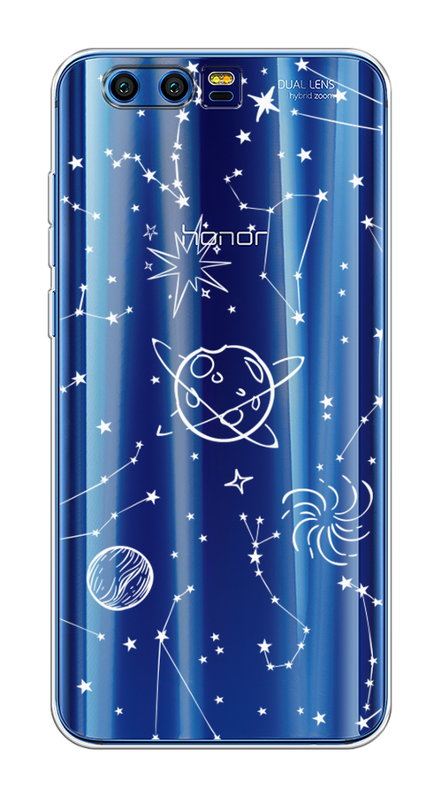 

Чехол на Honor 9 "Планеты в космосе", Белый, 62450-2
