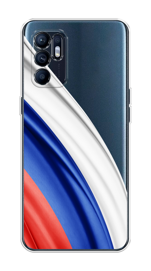 

Чехол на Oppo Reno 6 4G "Флаг России уголок", Белый;синий;красный;прозрачный, 257850-1