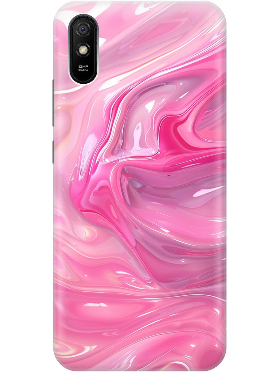 

Силиконовый чехол на Xiaomi Redmi 9A с принтом "Розовые волны", Прозрачный;розовый, 723276931