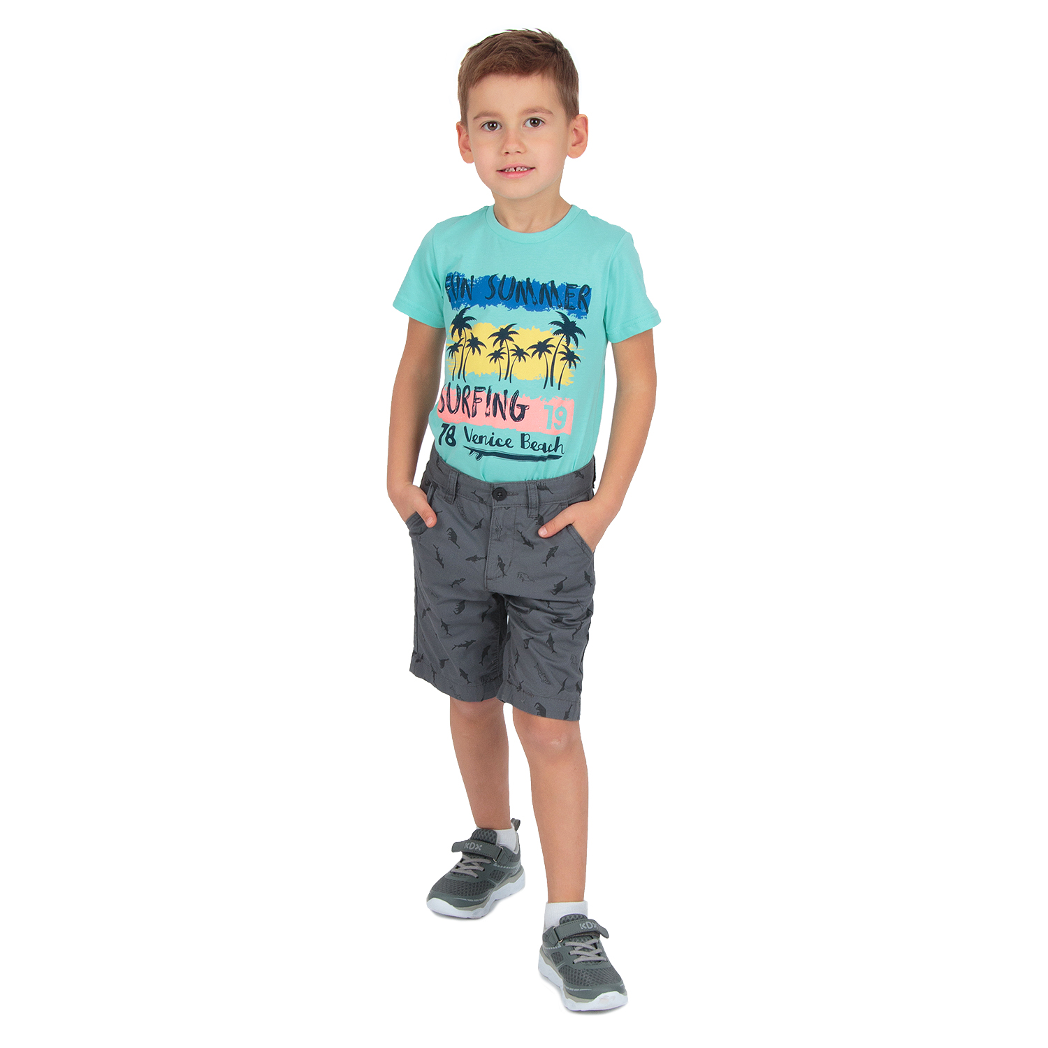 

Шорты детские Fresh Style SS19IO24M/grey dino р.110, SS19IO24M/grey dino