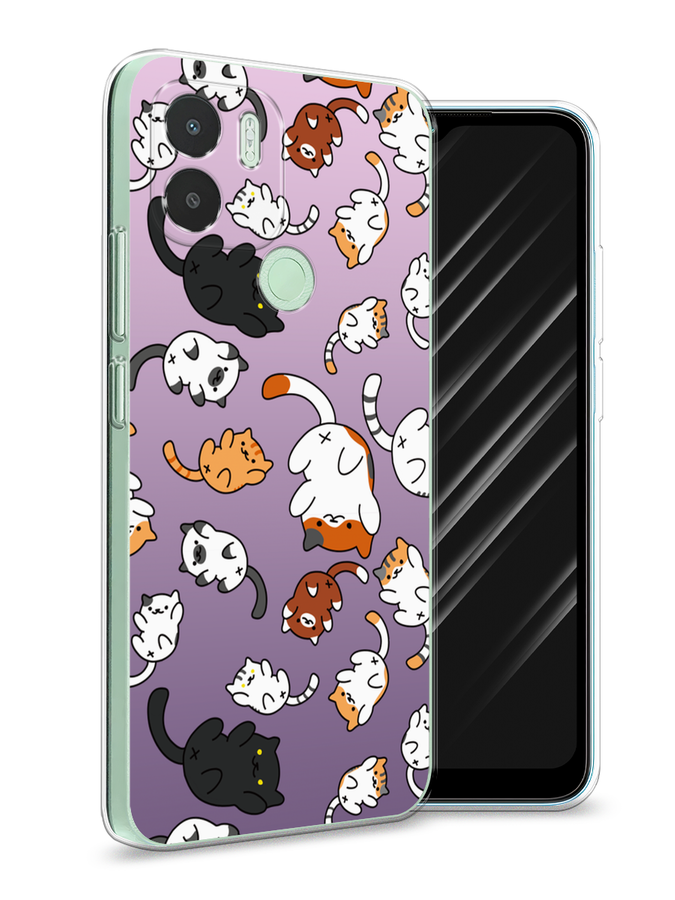 

Чехол Awog на Xiaomi Redmi A1+/Redmi A2+, Poco C51/C50 "Котопад", Фиолетовый;белый, 319450-1